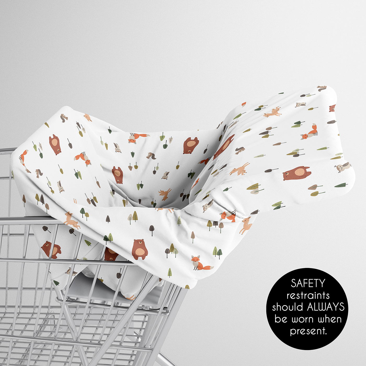 Sweet Jojo Designs Woodland Animal Pals Boy, Girl, Unisex/Gender Neutral Multi Use Baby Car Seat and Nursing Cover
