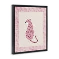 thumbnail image 2 of Stupell Industries Contemporary Pink Sitting Cheetah with Border Black Floating Frame Canvas Art, 17 x 21, by Natalie Carpentieri, 2 of 8