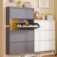 thumbnail image 4 of Zapatero ultrafino de acero para entrada del hogar, armario pequeño para zapatos, almacenamiento integrado, muebles Schuheschrank para el hogar, 4 of 4