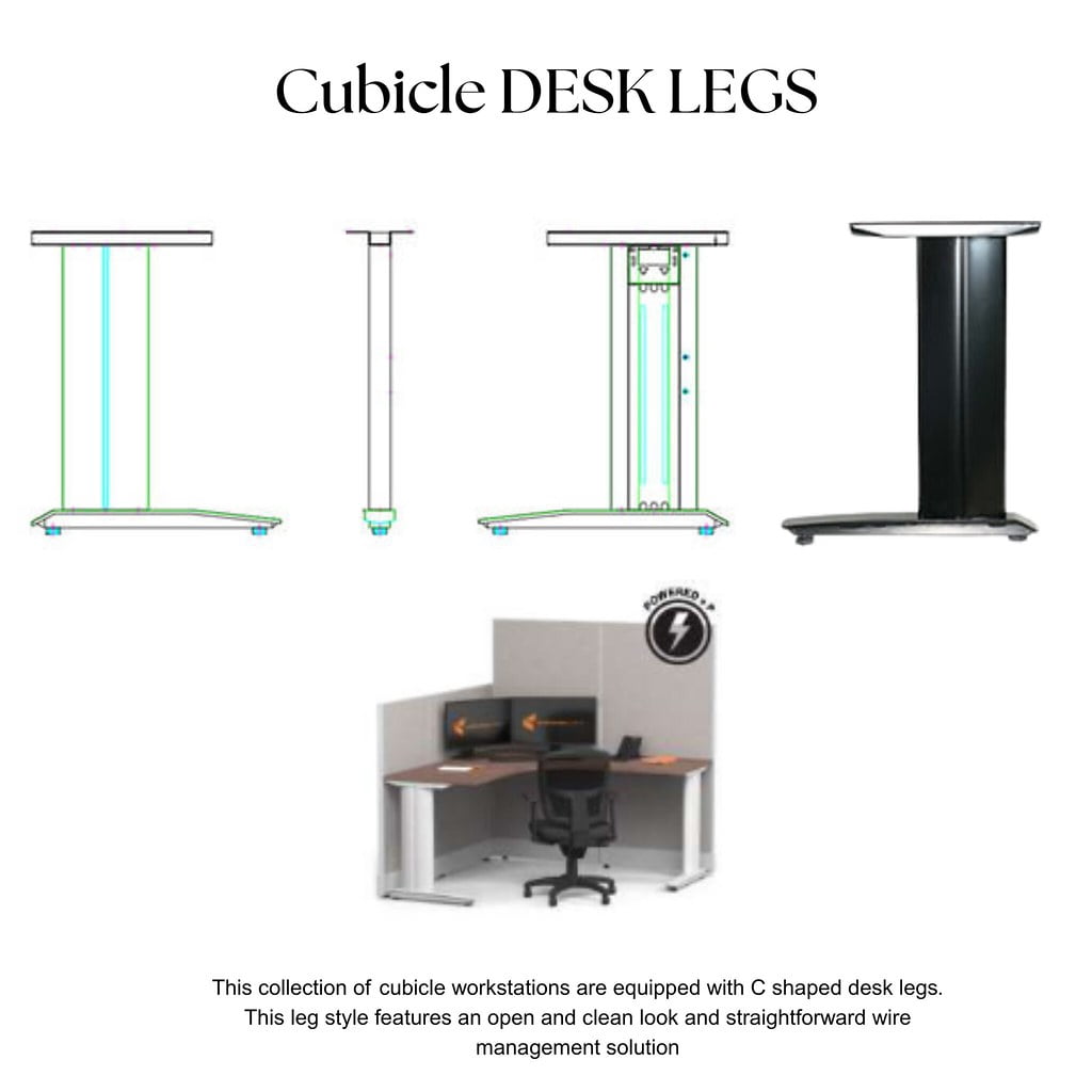Cubicles.com L Shaped Workstation 4pack Inline, 5x5 Powered Premium Office Cubicle |Modular Desk with Panels, Steel Frame, White Desk Silver Paint, With Assembly
