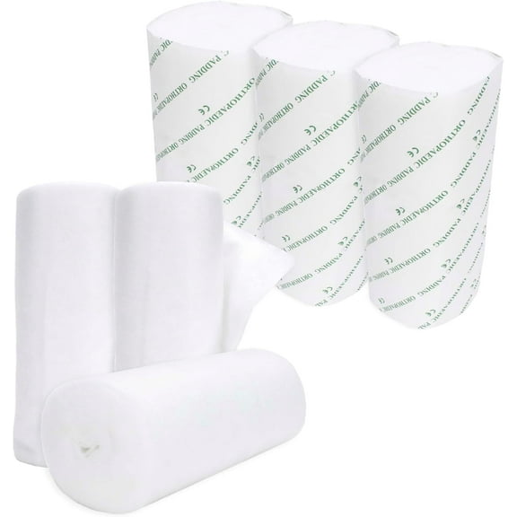 Cast Padding 6 Rolls 6” x 12ft, Individually Wrapped, Undercast Padding, Gauze Bandage for Halloween Wrap Bandage Art Projects, Body Casts, Mask Making, Hobby Craft, Wound Care, Orthopedic (6 Pack)