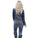 thumbnail image 3 of Camiseta de mujer Jumpingount de cuello redondo manga larga empalme cuadros azules M, 3 of 7