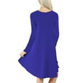 thumbnail image 2 of Mengpipi Women's T-Shirt Dresses Long Sleeve Plain Flowy Women Midi Dress with Pocket S-2XL, 2 of 6