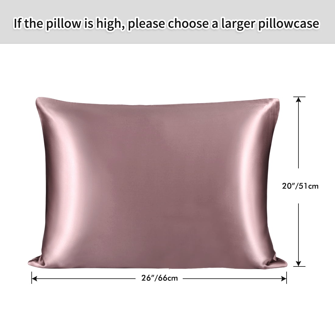 Unique Bargains 2-Pack 25 Momme Mulberry Silk Pillowcases, Standard, Mauve