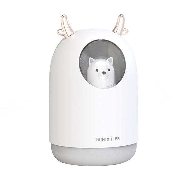Moyic Mini humidificador de aire Adorable alimentado por USB, rociador de niebla de aire de mesita de noche de bajo ruido para el hogar y el Humidificadores blanco