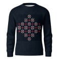 thumbnail image 6 of Dwelliawo Men's Sweaters Lightweight Long Sleeve Ribbed Sweaters Knit Snowflake Xmas Christmas Print Sweater Thick Fall Winter Pullover Sweater Clearance Black XL, 6 of 6