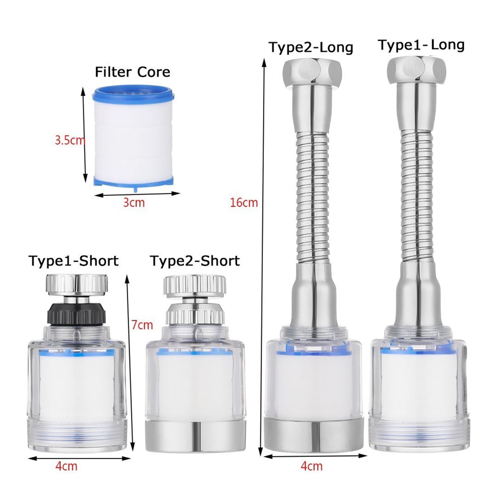 Kitchen Sink Faucet Sprayer Attachment, Faucet Aerator Adjustable Sprayer Filter Diffuser Water Saving Nozzle Faucet Extender Connector ,Water Saving
