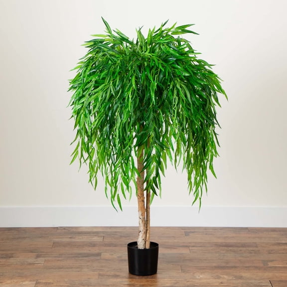 Nearly Natural Willow Artificial Potted Tree - 4'