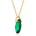 thumbnail image 2 of Galaxy Gold 14K Solid Yellow Gold 20" Necklace with Lab-Grown Briolette Checkerboard Cut Emerald, 14"-24" Sizes, May Birthstone, Symbol of Renewal, 2 of 6