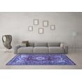 thumbnail image 3 of Ahgly Company Machine Washable Indoor Rectangle Medallion Blue Traditional Area Rugs, 5' x 7', 3 of 4