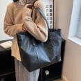 thumbnail image 4 of Bolso de mano para mujer, bolso y bolsos de cuero suave, bolso de hombro de gran capacidad, negro, 4 of 6