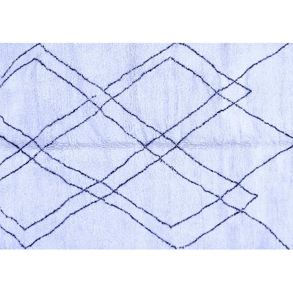 Ahgly Company Indoor Rectangle Solid Blue Modern Area Rugs, 8' x 12'