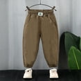 thumbnail image 2 of Bjutir Boy Pants Toddler Corduroy Cargo Sweatsolid Elastic Waist Casual Long Trousers Kids Trousers,Khaki,4-5 Years, 2 of 8