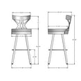 thumbnail image 4 of Amisco  Mapleton Swivel Counter and Bar Stool Dark Brown Grey Polyester / Matt Light Grey Metal 26" Counter Height Polyester Counter height Polyester, 4 of 5