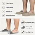thumbnail image 4 of DOVACKA Men's 8-Pack No Show Low Cut Cotton Socks, Non-Slip with Grips for Loafer Sneakers, 4 of 6