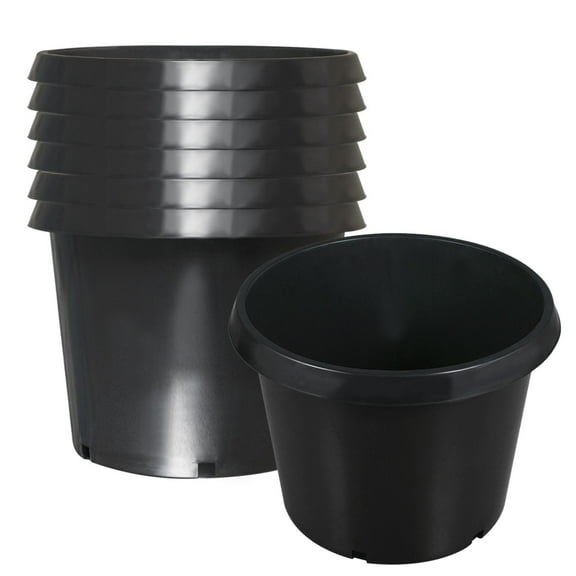 5Pcs Plastic Plant Nursery Pots, 20 Gallon Seed Starting Pot Flower Plants Flexible Containers for Garden