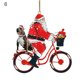 thumbnail image 1 of Adorno colgante creativo con forma de Papá Noel en bicicleta, estilo navideño, hecho a mano, acrílico, para el hogar, 6, 1 of 5