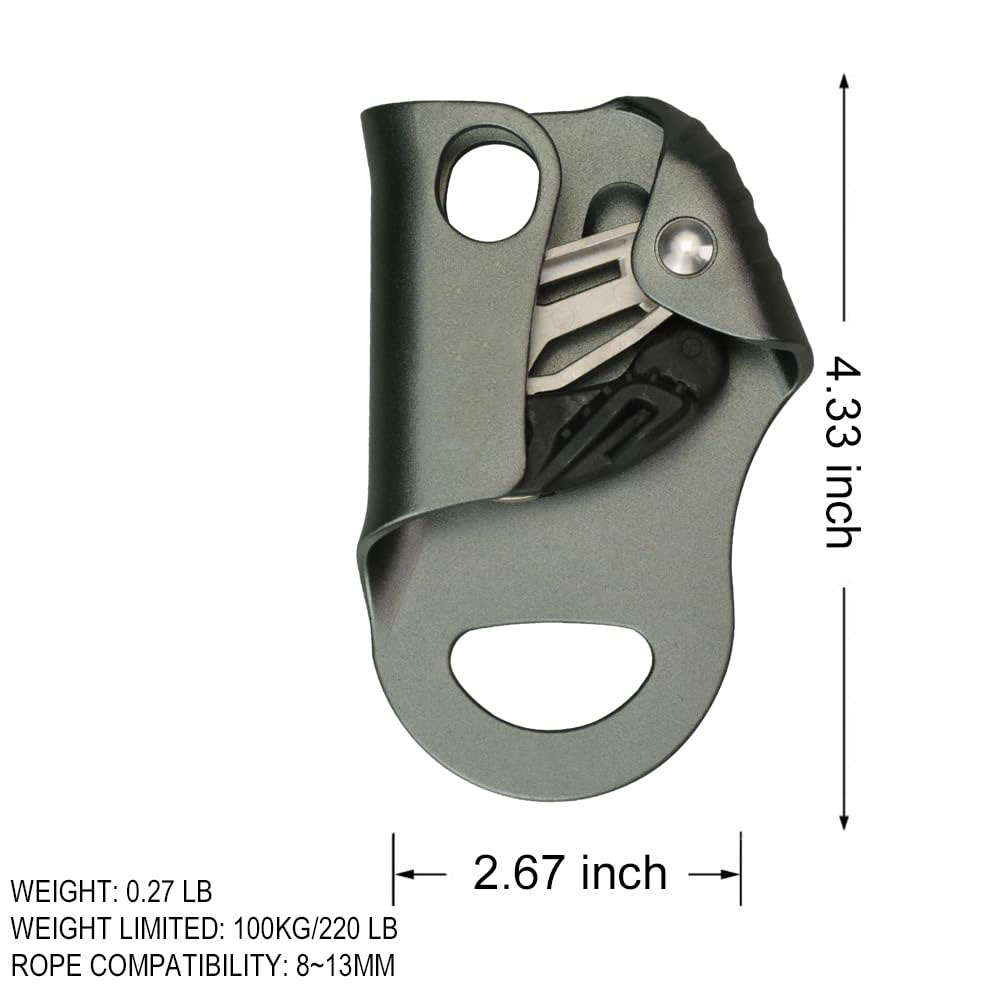 Chest Ascender, Climbing Rappelling Gear Equipment for Rock Climbing, Tree Arborist, Climbing Rescue Caving, Mountaineering, 8~13 MM Rope, 4KN