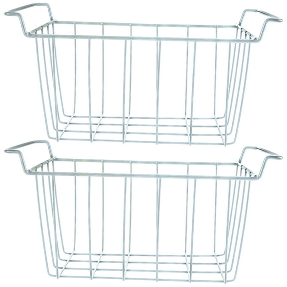 SDFGTstore Pack of 2 Metal Freezer Baskets Wire Organizers for Frozens Food Storage