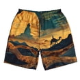 thumbnail image 2 of Honeii's Sunset Desert Journey Print Men's Casual Shorts with Drawstring，Swim Trunks Quick Dry Beach Shorts, 2 of 5