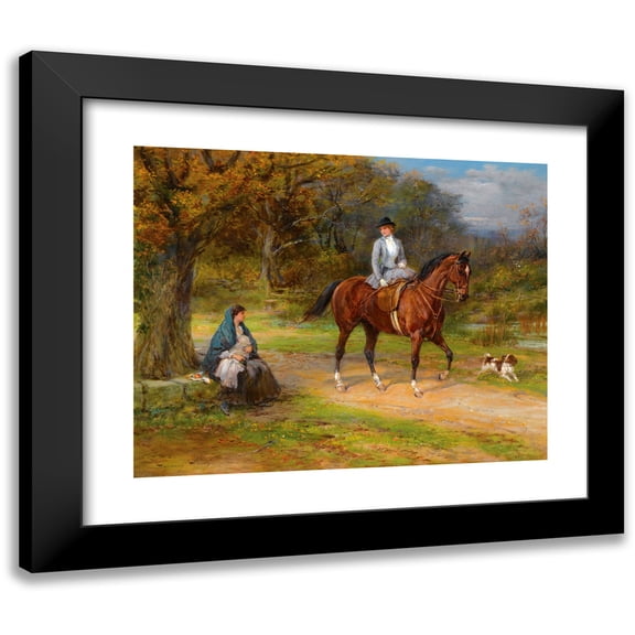 Heywood Hardy 14x12 Black Modern Framed Museum Art Print Titled - Poverty and Privilege