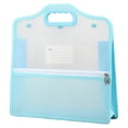 thumbnail image 2 of Haidf 1Pc Vertical Expanding File Folder, Plastic File Organizer with Zipper and Label Pocket, Portable Document Receipt Organizer, Home Office School Supplies, A4 Letter Size, 13.6" x 13", Blue, 2 of 9