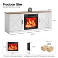 thumbnail image 2 of Ktaxon 55" Farmhouse TV Stand with Fireplace Heater, Mid-Century Wood Entertainment Center with 18" Electric Fireplace Mantel for up to 60" TVs, White & Brown, 2 of 9