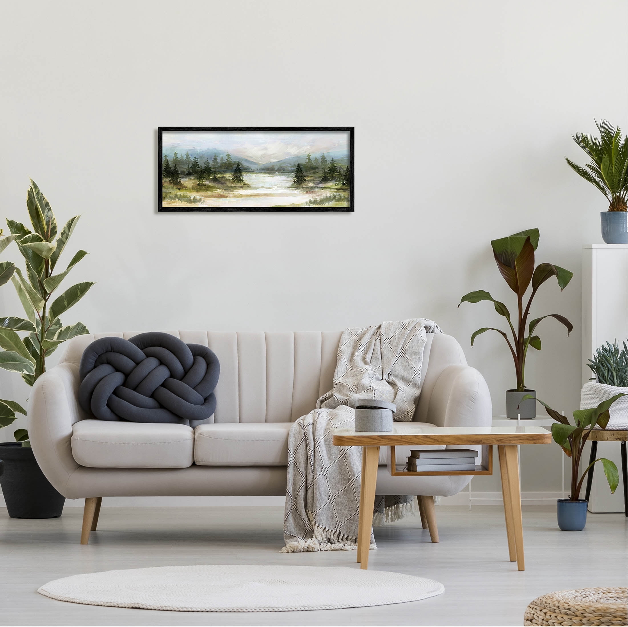 Stupell Industries Vast Country Landscape Rural Mountains Painting Black Framed Art Print Wall Art, Design by Nina Blue