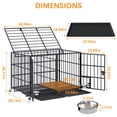 thumbnail image 4 of 42 inch Heavy Duty Metal Dog Crate for 2 Dogs/Large Dog,All Metal Open Top Stackable,Dog Kennel Indoor with Wheels,Floor Grid, Tray, Divider and Feeding Bowl, 4 of 8