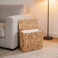 thumbnail image 6 of Yucurem 1 Pack Wicker Waste Basket with Lid & Removable Liner, 2.5 Gallon Boho Natural Water Hyacinth Wicker Trash Can for Home Bedroom Living Room Office Kitchen, 6 of 10