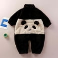 thumbnail image 2 of Newborn Infant Baby Boy Girl Romper Long Sleeve Flannel Jumpsuit Outfits Cute Zipper Winter Warm Fleece Soft Onesie Playsuit Outfit, 2 of 3