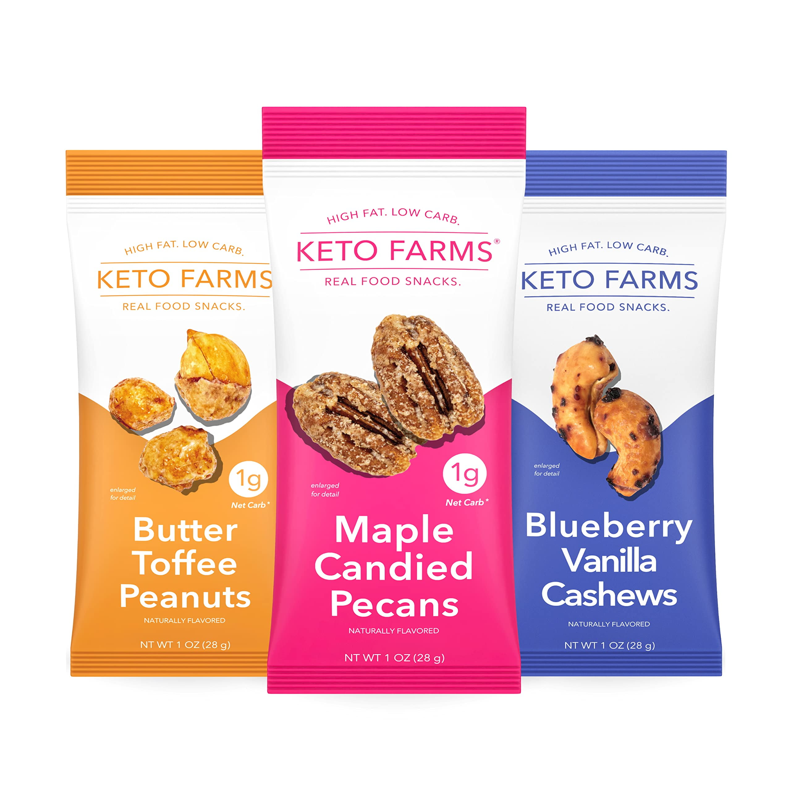 Keto Farms, Keto Snacks, Candied Nuts (1-2G Net Carb) [Variety Pack] 1  Ounce, 6 Count | Keto Friendly Candy, Sweets And Desserts - Zero Sugar  Added, Low Carb Snacks, Satisfies Sweet Cravings - Walmart.Com
