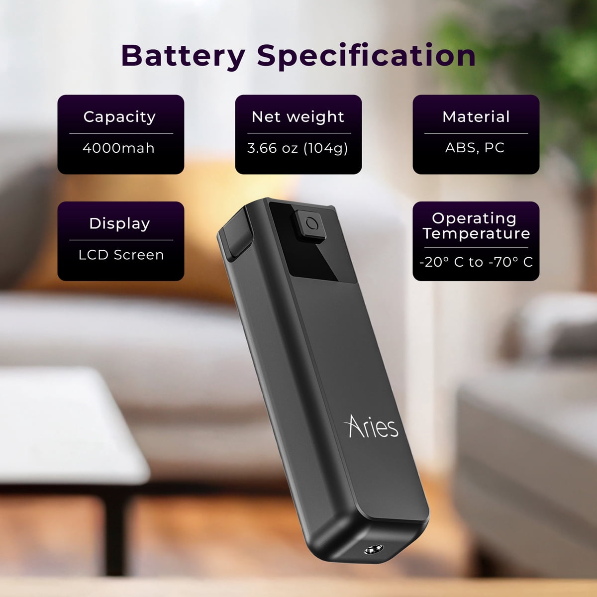 Aries 4000mAh Power Bank for DJI Osmo Pocket 3 Gimbal Camera