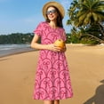 thumbnail image 4 of Balery red bows Pattern Womens Dresses Loose Short sleeve Sundresses Swimsuit Coverup 2025 Summer Casual Dress for Women - A-Line Swing Dress, 4 of 6