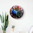 thumbnail image 4 of 12 Inch Wall Clock Battery Operated Silent Clock Decorative for Office, Kitchen, Outdoor, Living Room，Peacock Displaying Its Train Amazing Pattern, 4 of 4