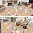 thumbnail image 6 of Easter Bunny Area Rugs Collection 5'x7', Colorful Eggs Spring Leaves Daisy Yellow Pink Plaid Non Slip Indoor Rectangle Throw Runner Rug Floor Mat Carpet for Living Room Dining Table Bedroom Nursery, 6 of 9