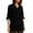 *Black, variant on ClodeEU Women's V Neck Roll Up Sleeve Button Down Shirt, Casual Loose Blouse Black,Women's Plus L
