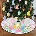 thumbnail image 4 of Easter Cute Bunny Egg Spring Tree Skirt Spring Festive Atmosphere Easter Family Gathering Easter Party Tree Skirt (90cm) 90cm home decor, 4 of 5