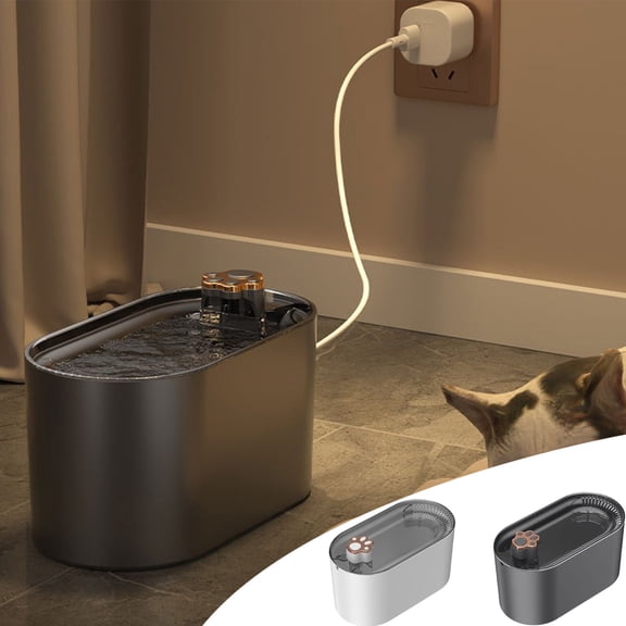 FEOLGEHLY Cat Water Fountain, Automatic Cat Dog Fountain, Pet Water Fountain for Cats Inside, Quiet Pet Fountain, Cat Drinking Fountain, Suitable for Cats Dogs Multi Pets, Dispenser (White)