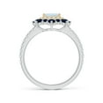 thumbnail image 2 of ANGARA Natural Square Aquamarine Two Tone Ring with Ornate Double Halo in 14K White & Yellow Gold for Women (Size-5mm) | March Birthstone, Anniversary Jewelry Gift for Women | Natural Aquamarine Ring, 2 of 9