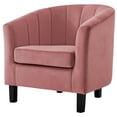 thumbnail image 3 of Tufted Armchair Accent Chair, Set of 2, Velvet, Pink, Modern Contemporary Urban Design, Living Lounge Room Hotel Lobby Hospitality, 3 of 4