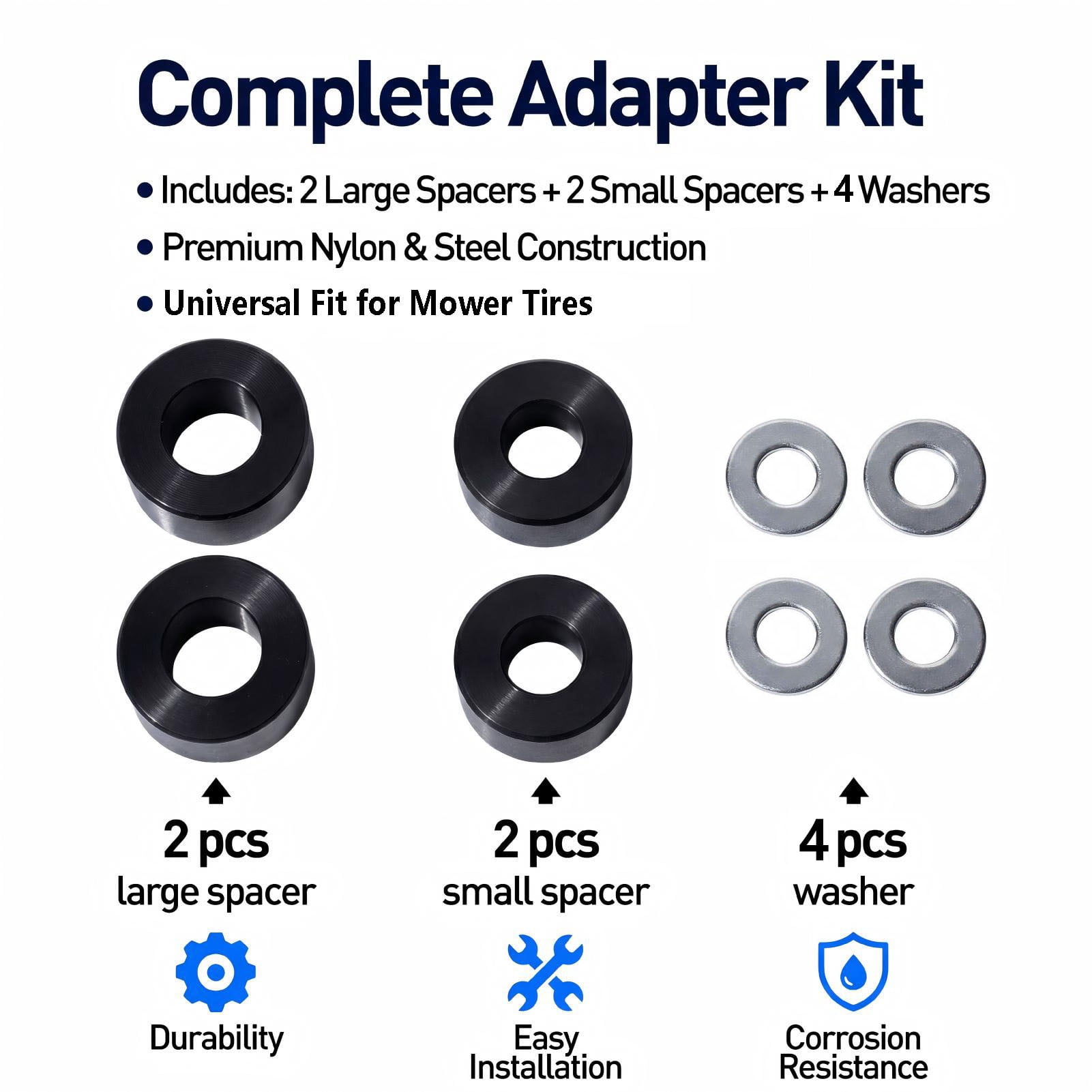 Hi-Run Smooth 13X5.00-6 Flat Free Zero-Turn Lawn Mower Tire & Wheel Assembly 3/4 Bushing