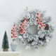 thumbnail image 5 of Corona de flores artificiales navideñas con ramas de frutos rojos, nieve y escarcha, decoración de espuma, 12 frutos (paquete de 10). Decoración festiva para árbol de Navidad, ideal para el, 5 of 8