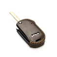 thumbnail image 3 of Vitodeco Genuine Leather Flip Key Fob Case Cover Compatible with KIA New Emblem 2021-2025 (4-Button, Brown), 3 of 5