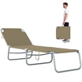 thumbnail image 1 of Outsunny Chaise Longue Pliante d'Extérieur, Brun, 1 of 10