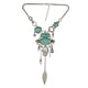 thumbnail image 5 of Collar con colgante de borla con incrustaciones de turquesa azul bohemio étnico para mujer para fiesta Plata, 5 of 9