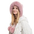 thumbnail image 2 of Fluffy Knit Beanie Hats for Women Winter Faux Fur Warm Knit Crochet Skull Cap with Pompom Outdoor Ear Cover, 2 of 8