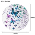 thumbnail image 6 of Purple Leaf Butterfly Pattern Round Tablecloth 60"x60",Wrinkle Wipeable Table Cloth for Kitchen Dining Room Picnic Patio Party, 6 of 6