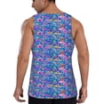 thumbnail image 3 of Fotbe Colorful Mushrooms Pattern Men's Quick Dry Workout Tank Top Gym Muscle Tee Fitness Bodybuilding Sleeveless T Shirt Breathable Workout Shirt-3X-Large, 3 of 9