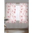 thumbnail image 5 of Sheer Curtains 72 Inches Long, Pink Flower Semi Sheer Curtains Light Filtering Window Treatment, Watercolor Floral Botanical Line Drawing Print Privacy Voile Drapes for Living Room 52x72 Inch, 5 of 7